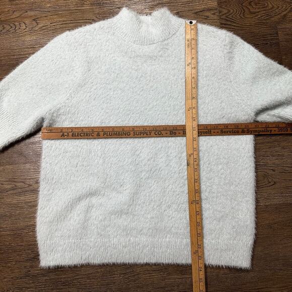MARLED Short Sleeve Mock Neck Eyelash Sweater Pale Baby Blue Size XL - Picture 2 of 7